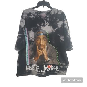 Chemistry Poetic Justice Tupac tie dye over sized t shirt shirt size large